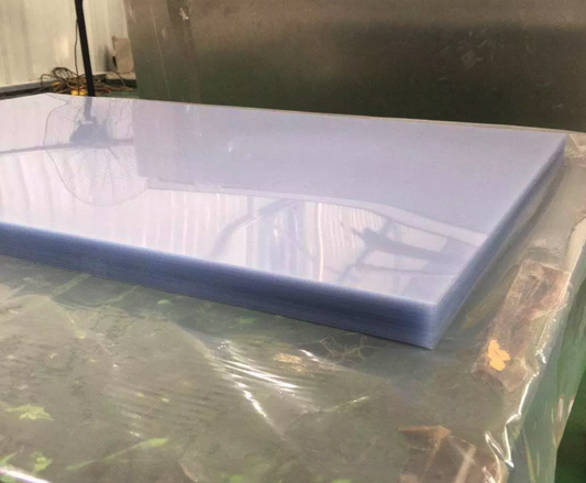 Transparent with Blue Tint Rigid PVC Garment Sheet