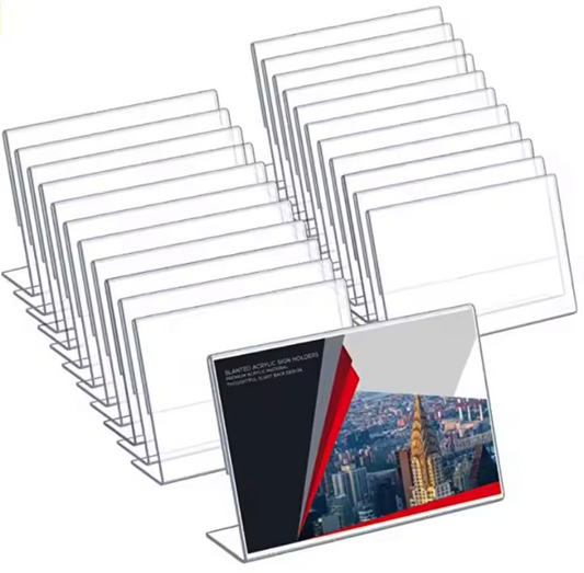 Wholesale Plastic L Shape Sign Holder Clear Acrylic Sign Holder Stand for Table Top