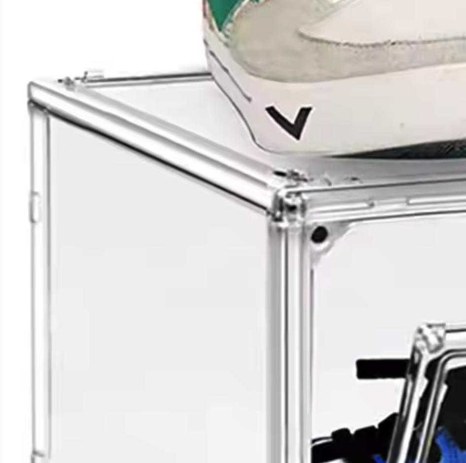 Shoe Organizers Storage Box Magnetic Drop Front Foldable Acrylic Shoe Box