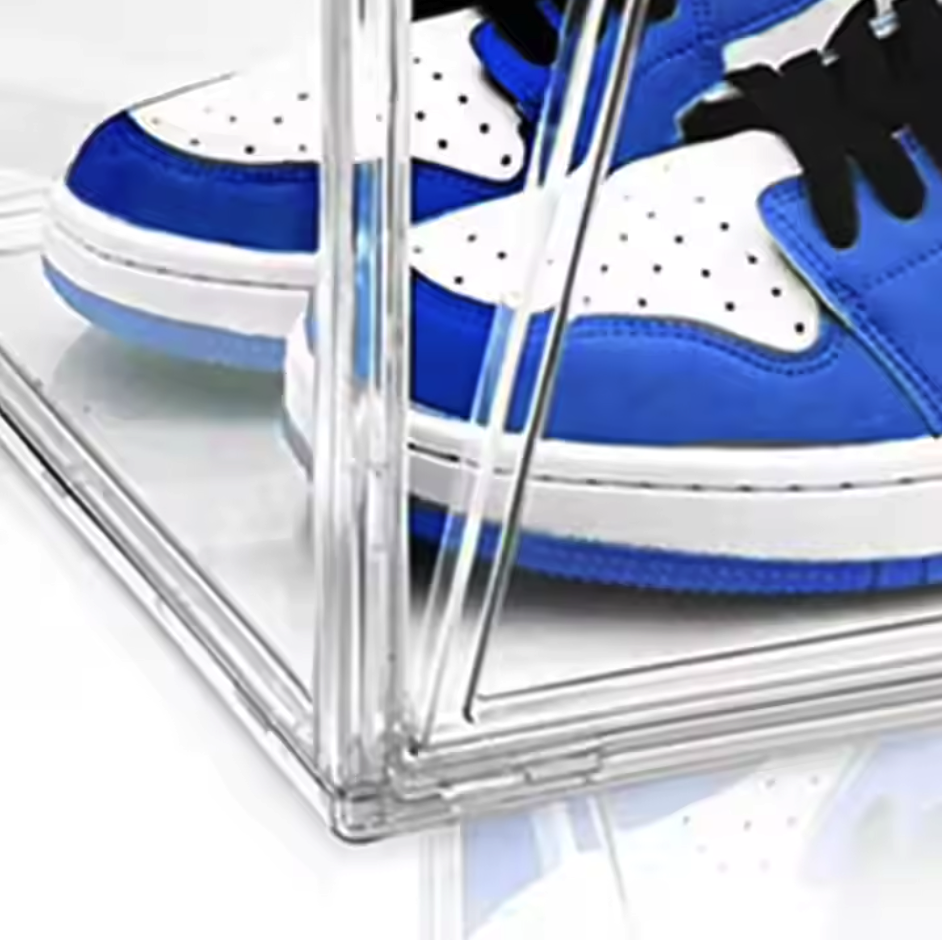 Shoe Organizers Storage Box Magnetic Drop Front Foldable Acrylic Shoe Box