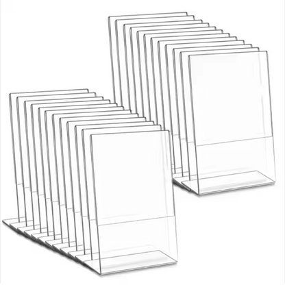 Wholesale Plastic L Shape Sign Holder Clear Acrylic Sign Holder Stand for Table Top