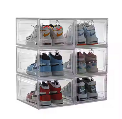 Shoe Organizers Storage Box Magnetic Drop Front Foldable Acrylic Shoe Box
